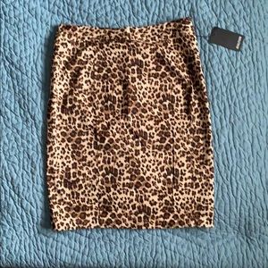 Leopard print pencil skirt